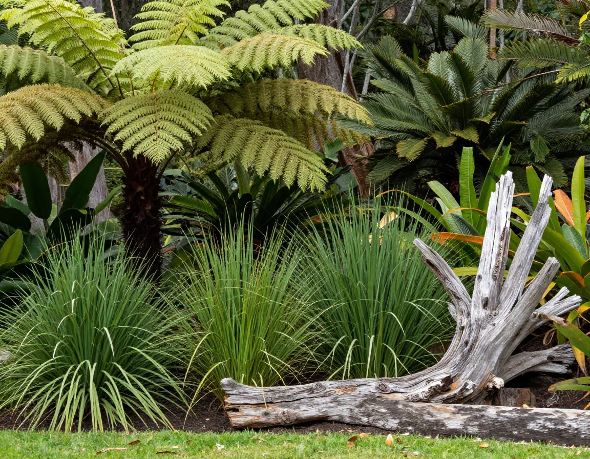 Native garden design with indigenous New Zealand plants and natural landscape elements